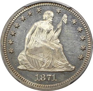 image for: 1871 25c PCGS MS64