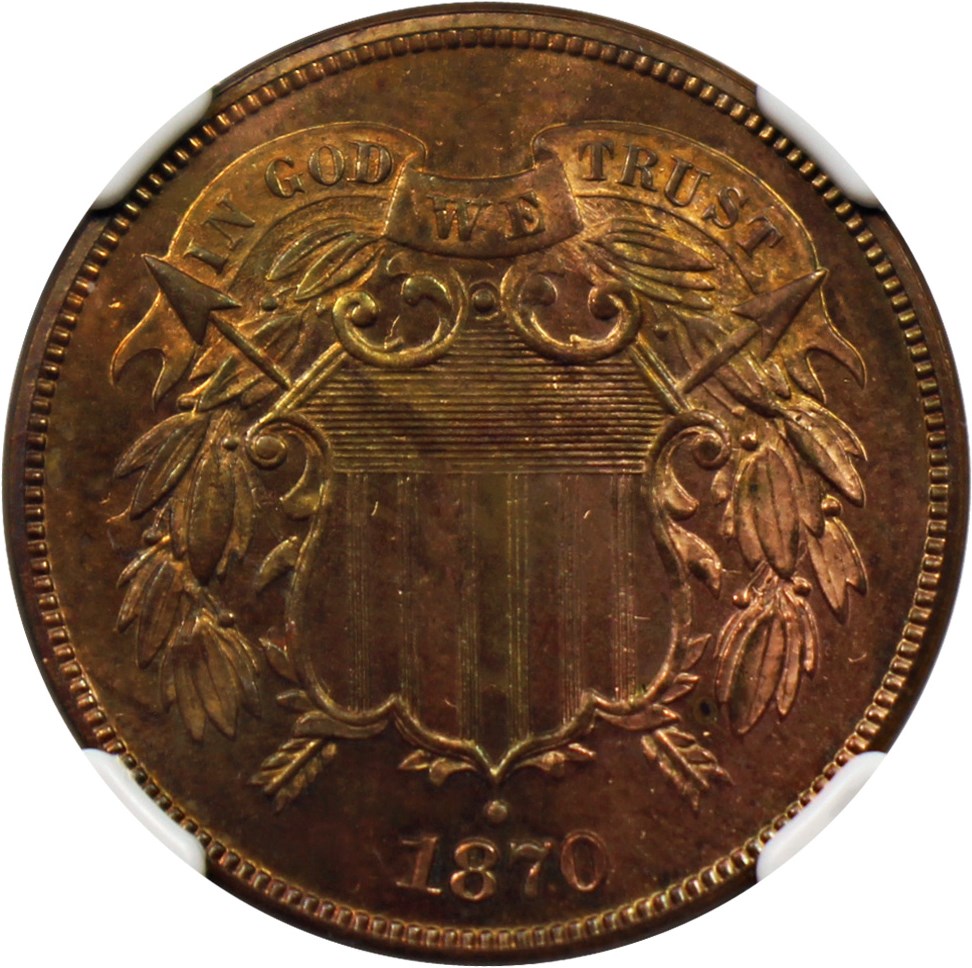 image for: 1870 2c NGC Proof 65 RB