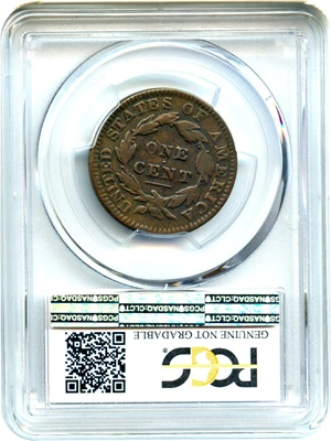 image for: 1834 1c PCGS VF Details (Environmental Damage, Small 8, Large Stars, Medium Letters)