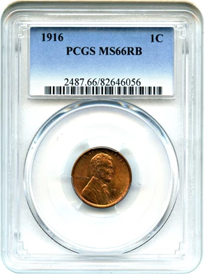 image for: 1916 1c PCGS MS66 RB