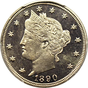 image for: 1890 5c PCGS Proof 66 CAM