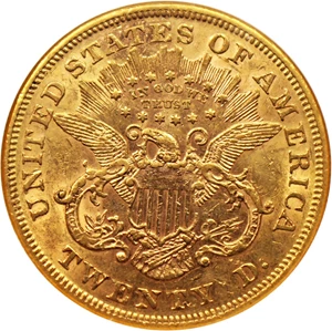 image for: 1872 $20 NGC AU53