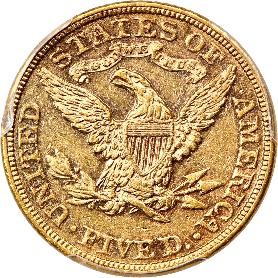 image for: 1889 $5 PCGS AU55