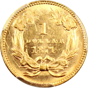 image for: 1871 G$1 PCGS UNC Details (Scratch)