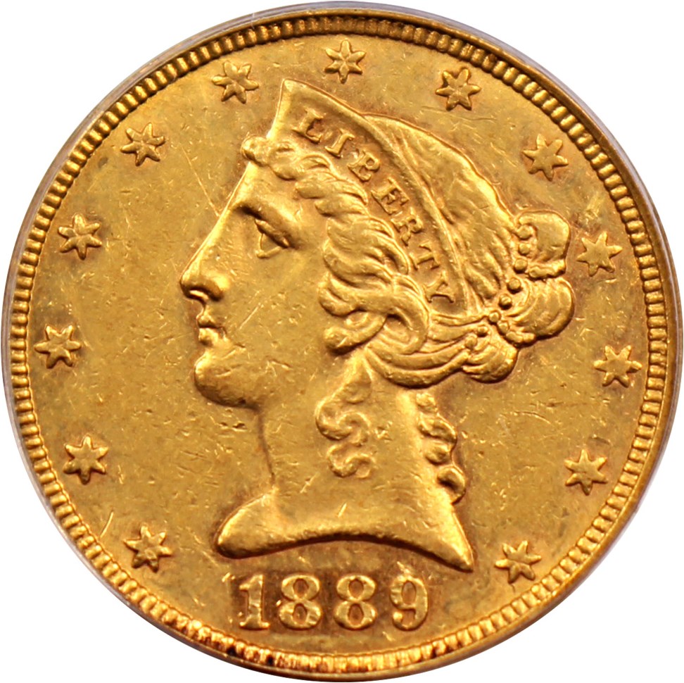 image for: 1889 $5 PCGS/CAC AU53
