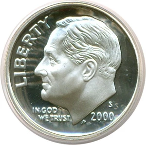 image for: 2000-S 10c Silver PCGS Proof 69 Dcameo