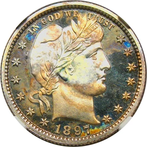 image for: 1897 25c NGC/CAC Proof 67