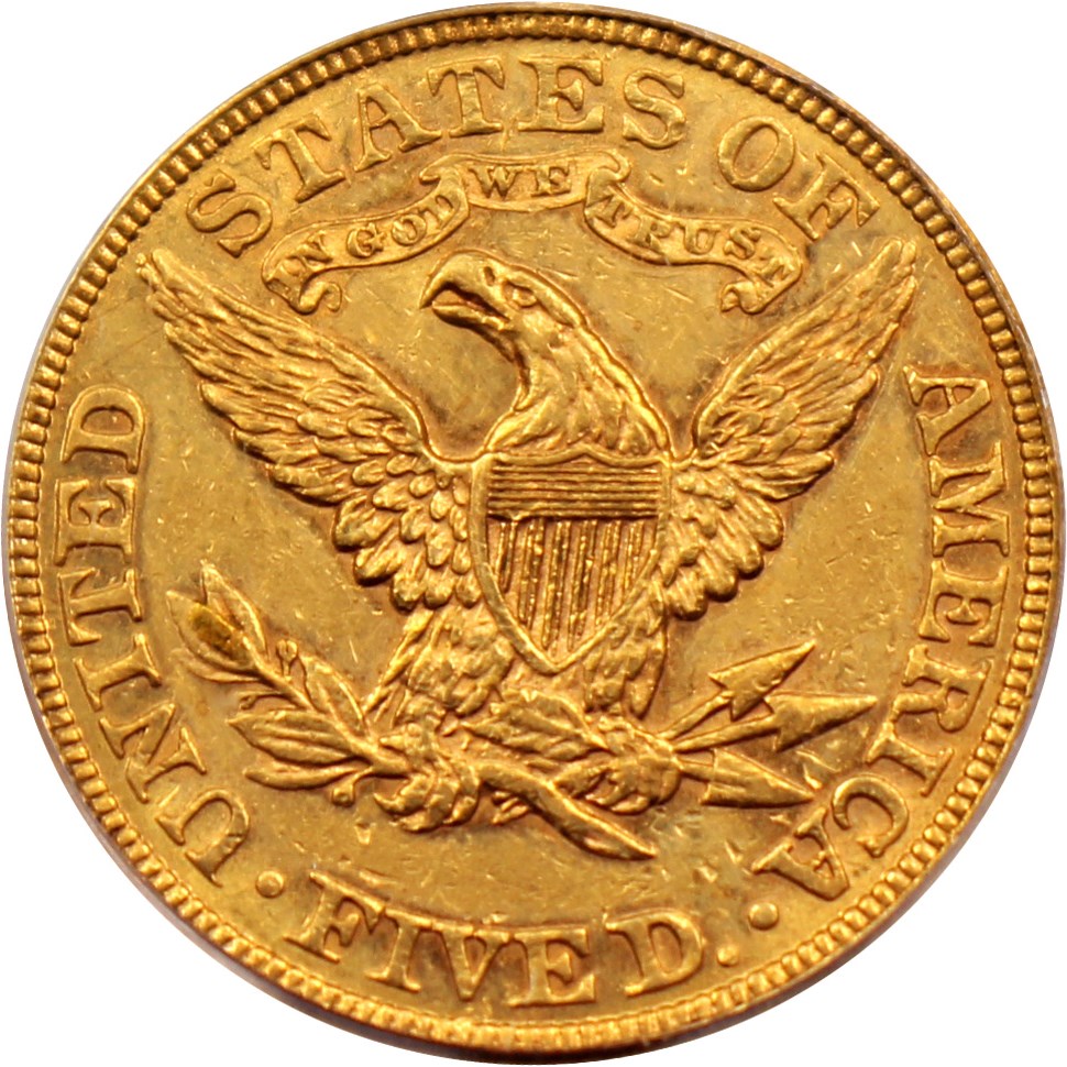 image for: 1889 $5 PCGS/CAC AU53