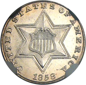 image for: 1858 3cS NGC/CAC Proof 64 CAM