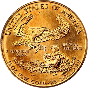 image for: 1992 Gold Eagle $25 PCGS MS69