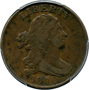 image for: 1800 1/2c PCGS VF35