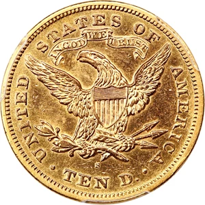 image for: 1871-S $10 PCGS AU Details (Cleaning)