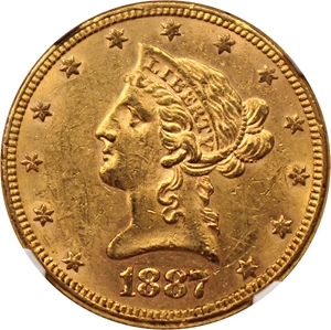 image for: 1887 $10 NGC MS61