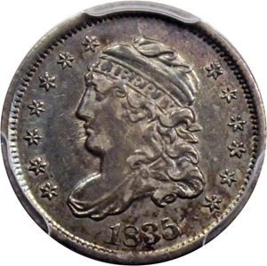 image for: 1835 H10c PCGS/CAC AU55 (Large Date, Small 5C)