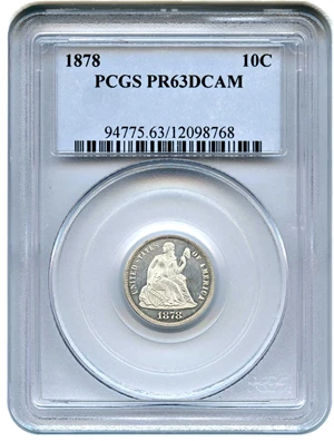 image for: 1878 10c PCGS Proof 63 DCAM