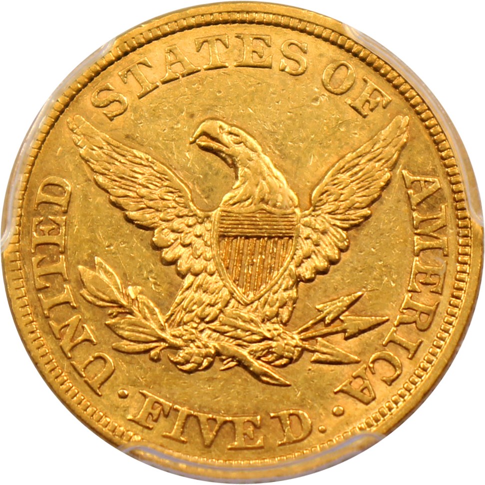 image for: 1860 $5 PCGS AU50