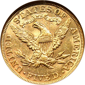image for: 1890 $5 NGC MS61