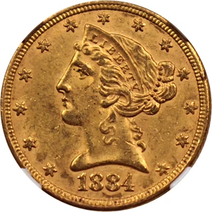 image for: 1884 $5 NGC/CAC MS61