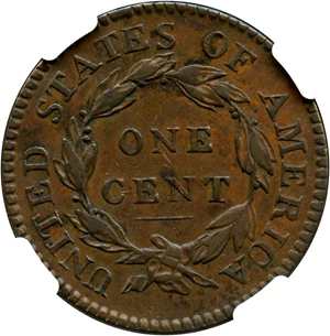 image for: 1819 1c NGC/CAC VF30 (Large Date)