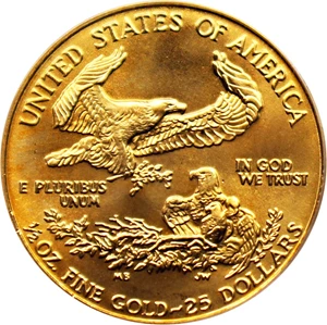 image for: 1992 Gold Eagle $25 PCGS MS69