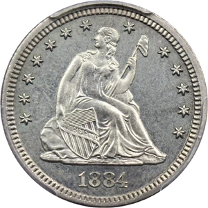 image for: 1884 25c PCGS Proof 64