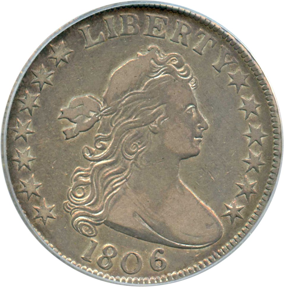 image for: 1806 50c PCGS/CAC VF30 (O-107a, Knob 6, Small Stars)