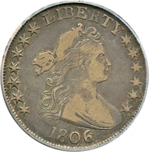 image for: 1806 50c PCGS/CAC VF35 (O-111a, 6/Inverted 6)