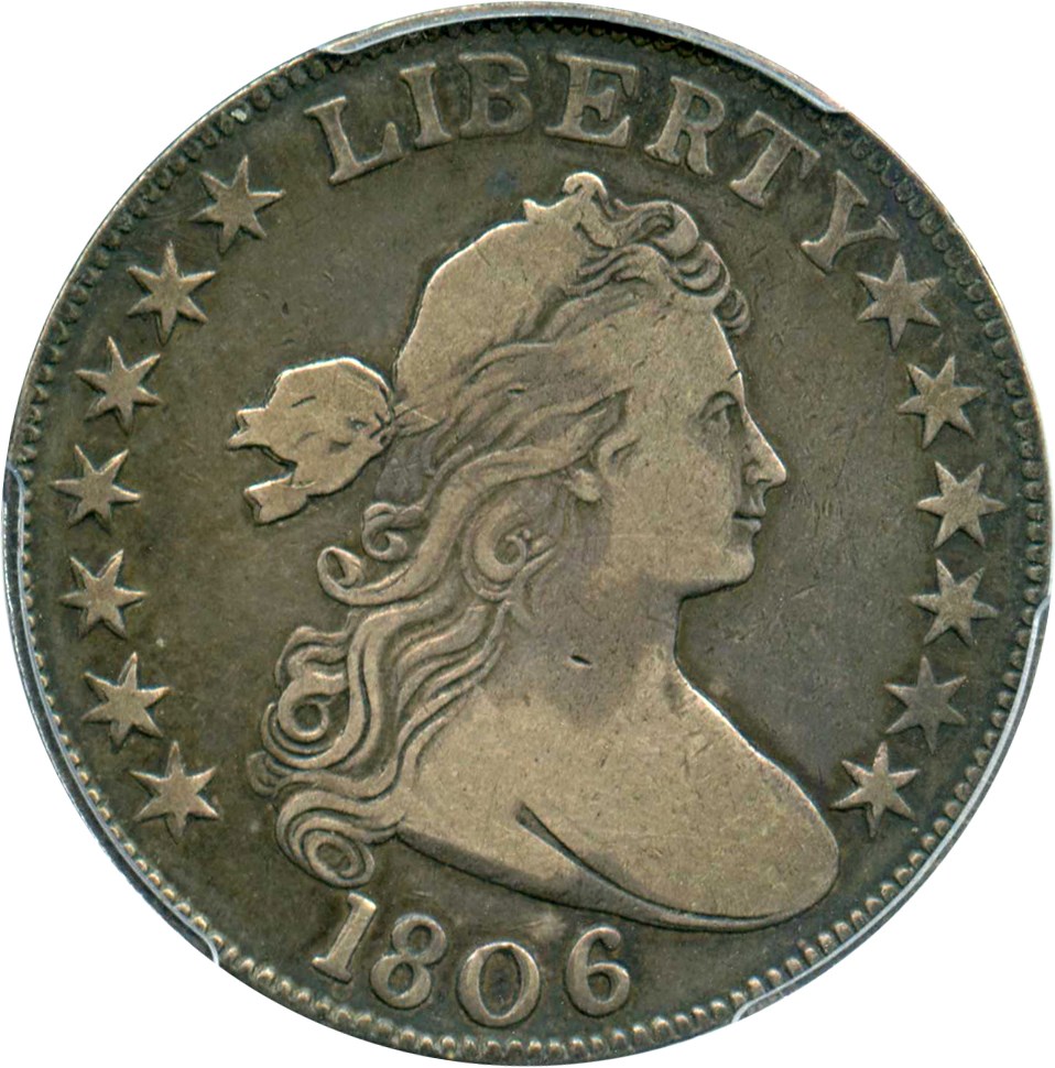 image for: 1806 50c PCGS F15 (O-107a, Knob 6, Small Stars)