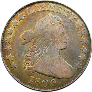 image for: 1806 50c PCGS F12 (O-111, 6/Inverted 6, OGH)