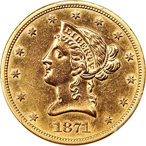 image for: 1871-S $10 PCGS AU Details (Cleaning)