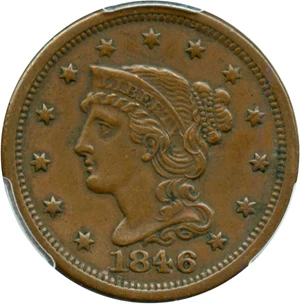 image for: 1846 1c PCGS XF45 (Small Date)