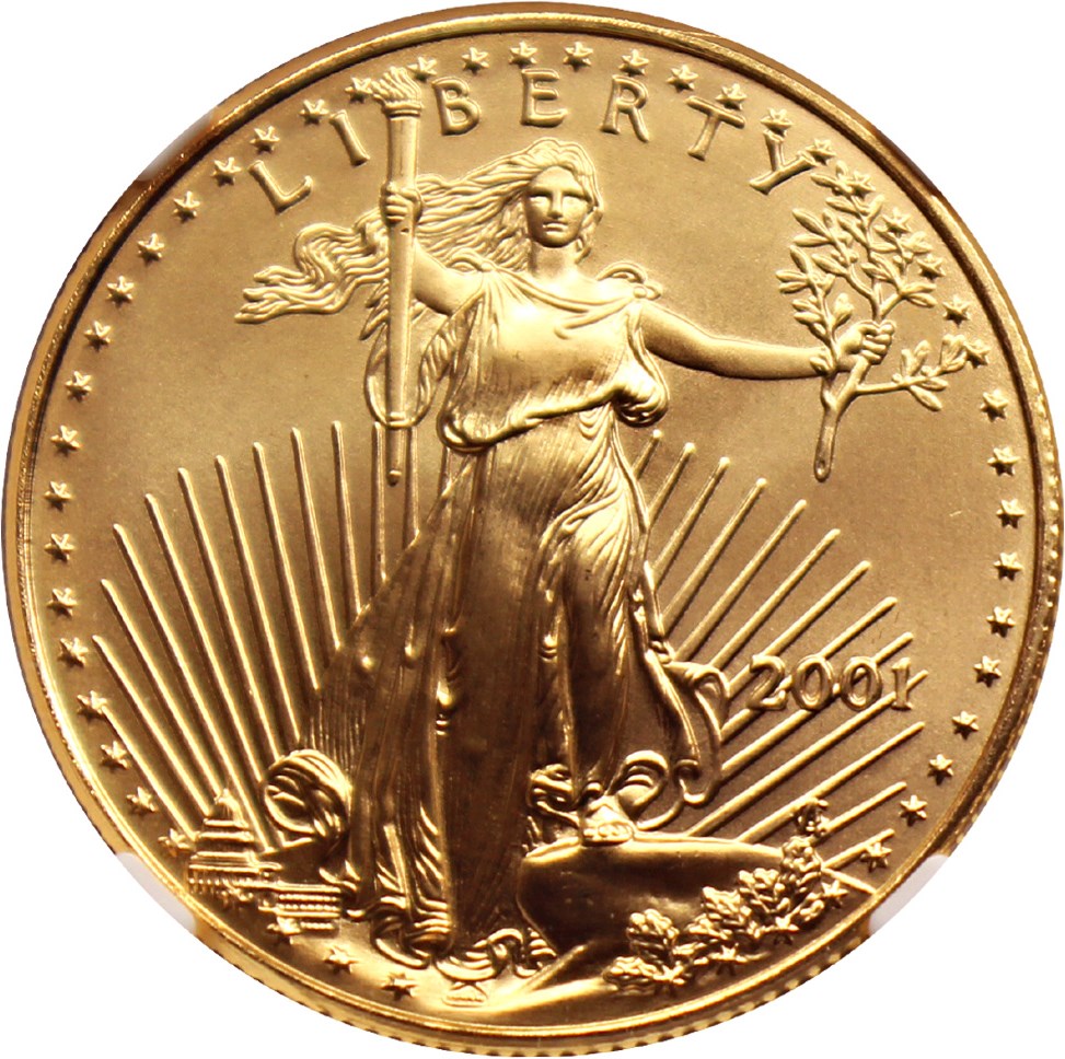 image for: 2001 Gold Eagle $25 NGC MS69