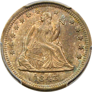 image for: 1843-O 25c PCGS/CAC MS63+ (Large O, FS-501) ex: Eliasberg