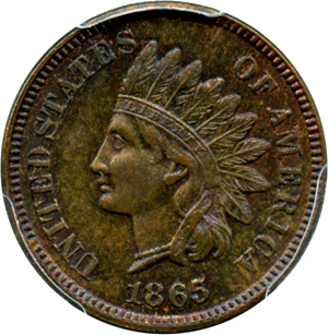 image for: 1865 1c PCGS/CAC MS62 BN (Fancy 5)