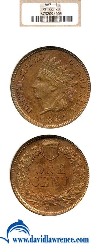 image for: 1887 1c NGC Proof 66 RB