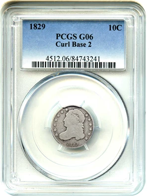 image for: 1829 10c PCGS Good-06 (Curl Base 2)