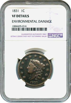 image for: 1831 1c NGC VF Details (Environmental Damage)
