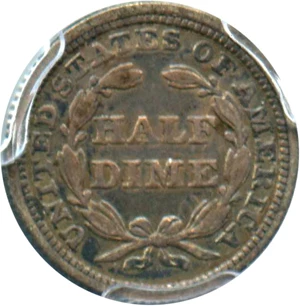 image for: 1858 H10c PCGS/CAC VF20 (Inverted Date)