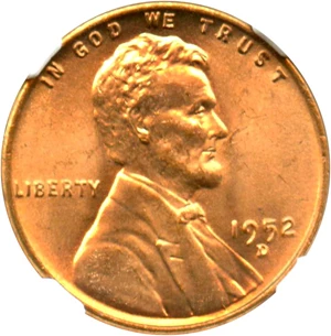 image for: 1952-D 1c NGC MS67 RD