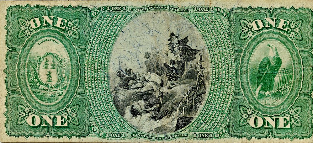 image for: FR. 384 1875 1st Charter Period $1 National Exchange Bank Note Hartford, CT PMG Very Fine 25