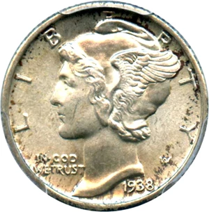 image for: 1938 10c PCGS MS66
