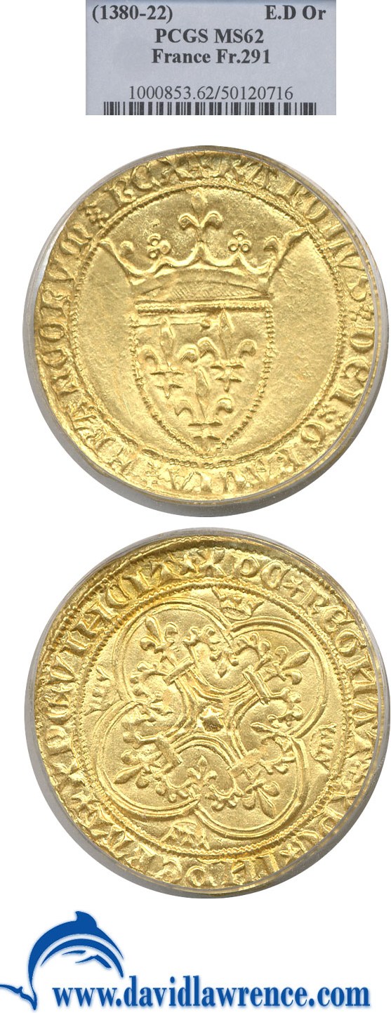 image for: France: (1380-1422) Ecu D'or a la couronne PCGS MS62 (FR-291)