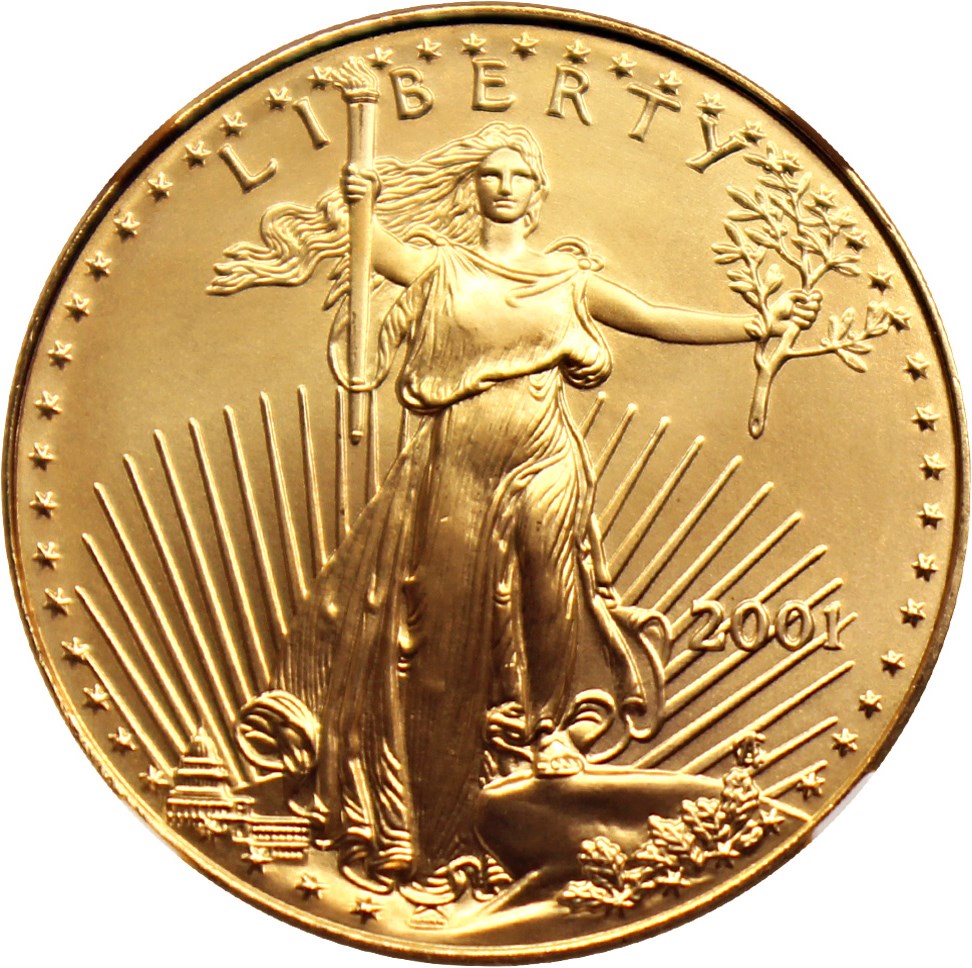 image for: 2001 Gold Eagle $25 NGC MS69