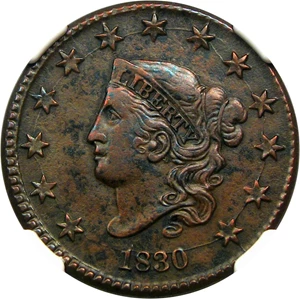 image for: 1830 1c NGC XF Details (Corrosion)