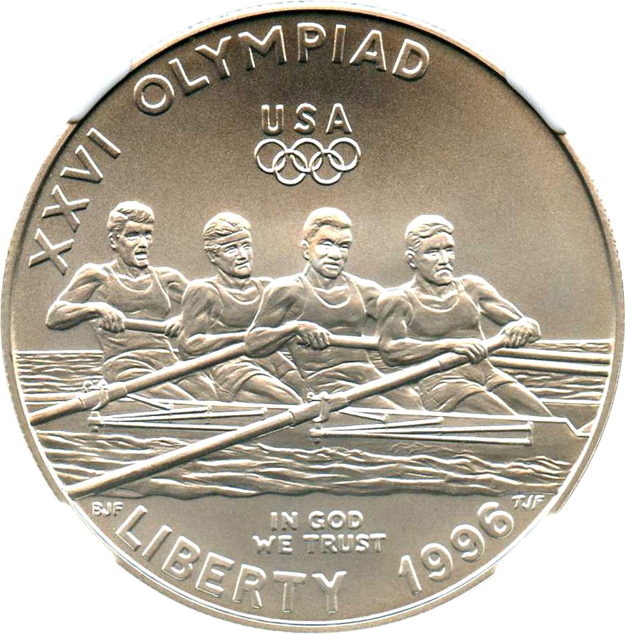 image for: 1996-D Olympic Rowing $1 NGC MS70