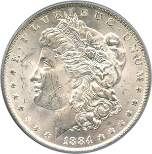image for: Hot 50 VAM: 1884-O $1 PCGS MS62 (VAM-35, Doubled Eyelid)