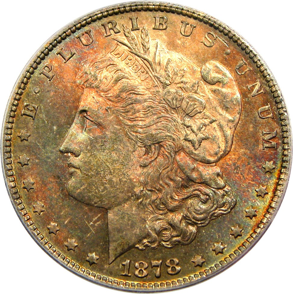 image for: 1878 7TF $1 PCGS MS62 (Reverse of 1878, VAM-81 Polished Ear)