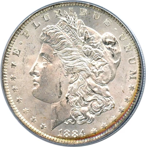 image for: Hot 50 VAM: 1884-O $1 PCGS MS63 (VAM-35, Doubled Eyelid)