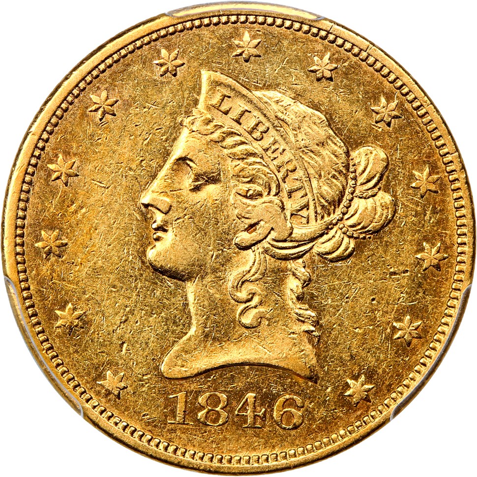 image for: 1846 $10 PCGS AU53