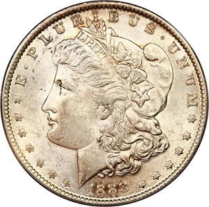 image for: Top 100 VAM: 1888 $1 PCGS MS62 (VAM-11, Doubled Ear)